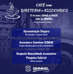 Convite: Café com Diretoria e Associados (híbrido)
